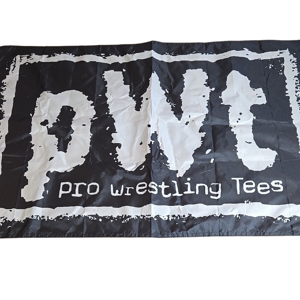 Pro‎ Wrestling Tees Flag/Banner, Black & White, 36" x 24"